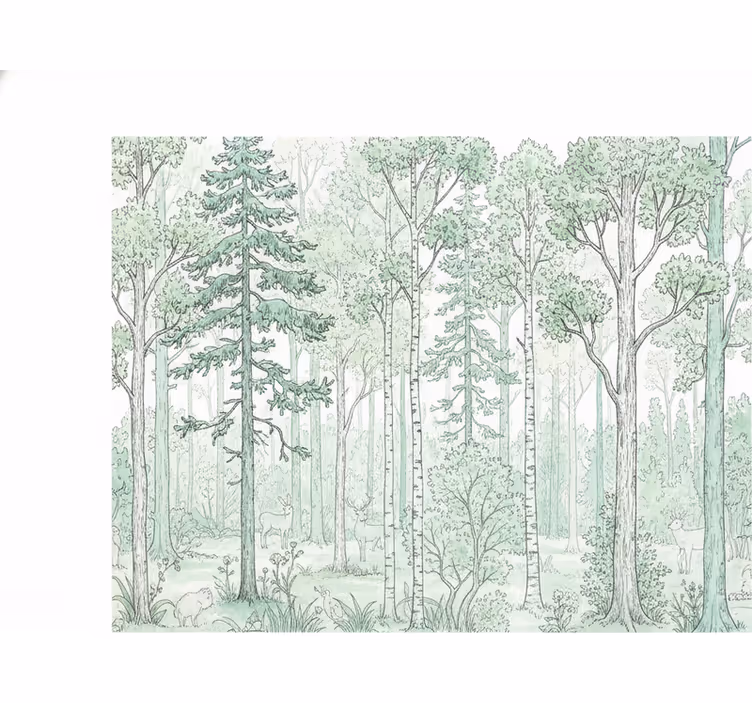Cortina roller blanca bosque de menta - TenVinilo