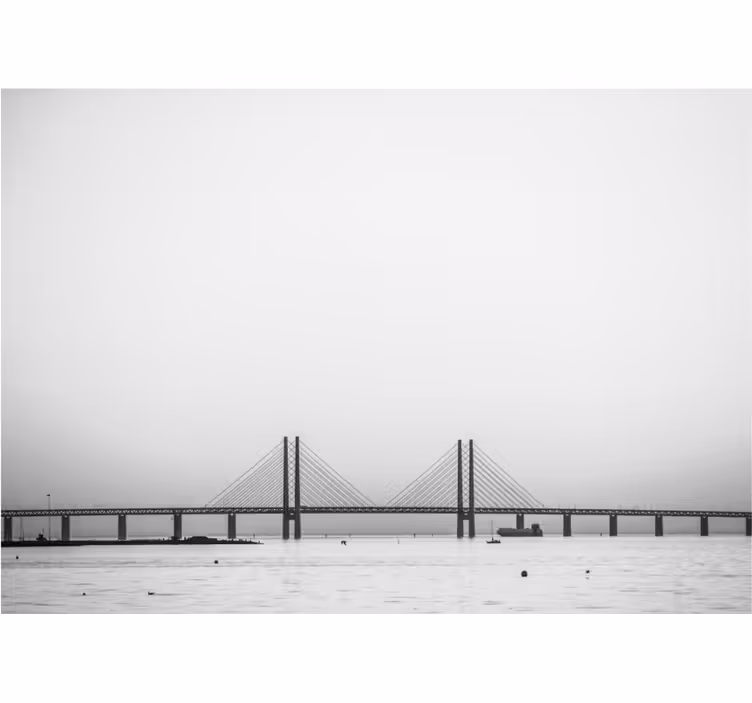 Cortina roller blanca puente submarino oresund dinamarca - TenVinilo