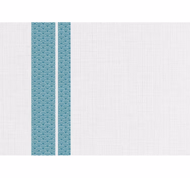 Cortina roller blanca rayas azules minimalistas - TenVinilo