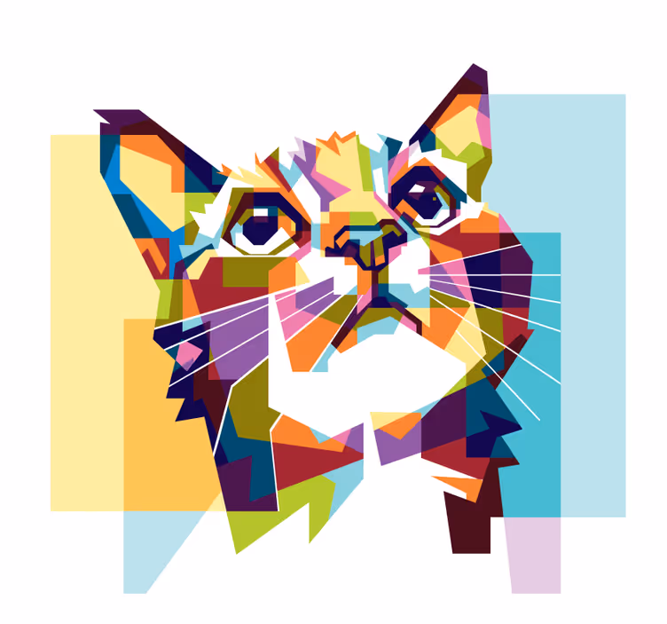 Cortina roller living comedor gatos de colores - TenVinilo