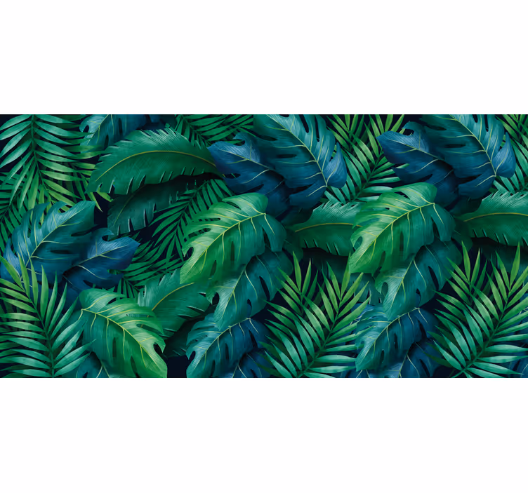 Cortina roller living comedor follaje elegante tropical - TenVinilo