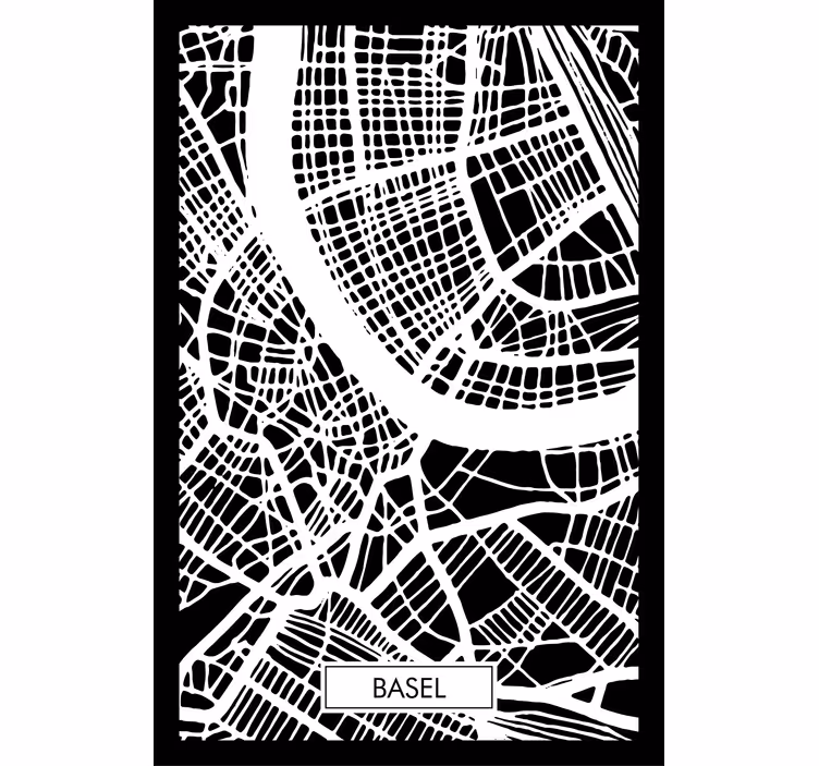 Cortina roller living comedor mapa topográfico basel - TenVinilo