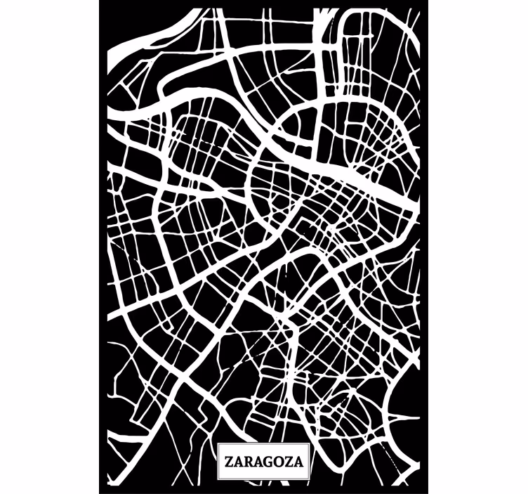 Cortina roller living comedor mapa topográfico zaragoza - TenVinilo