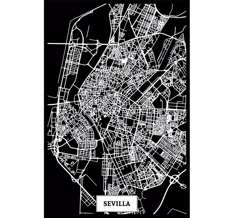 Cortina roller living comedor mapa topográfico sevilla - TenVinilo