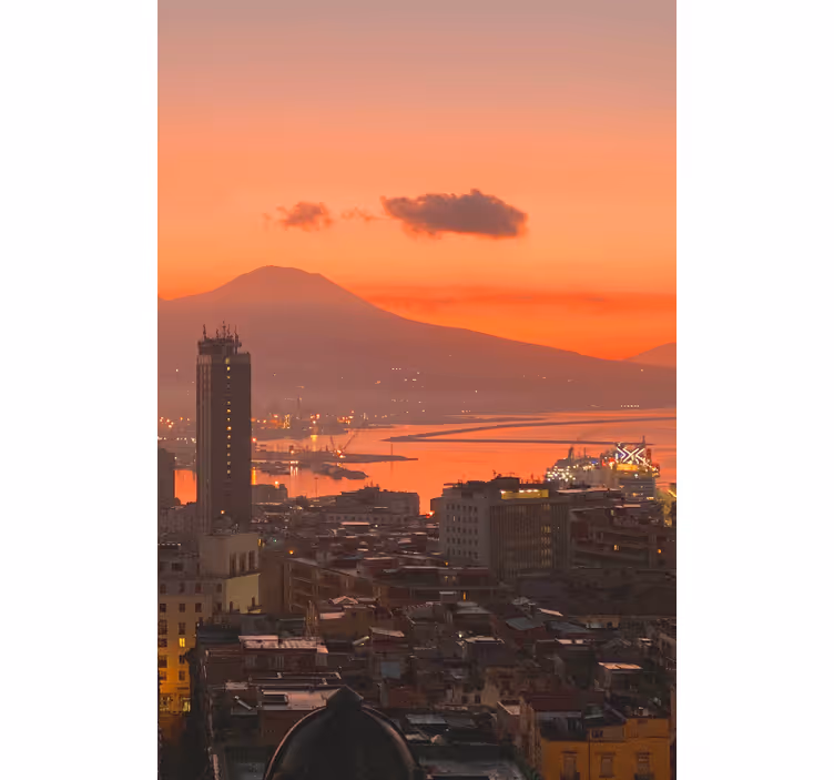 Cortina roller living comedor naples atardecer - TenVinilo