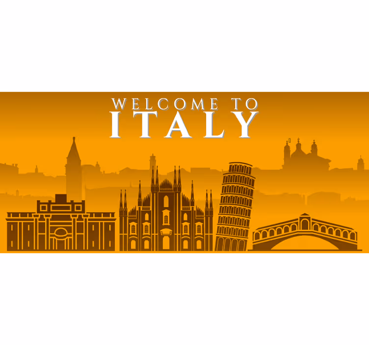 Cortina roller amarilla skyline de italia - TenVinilo