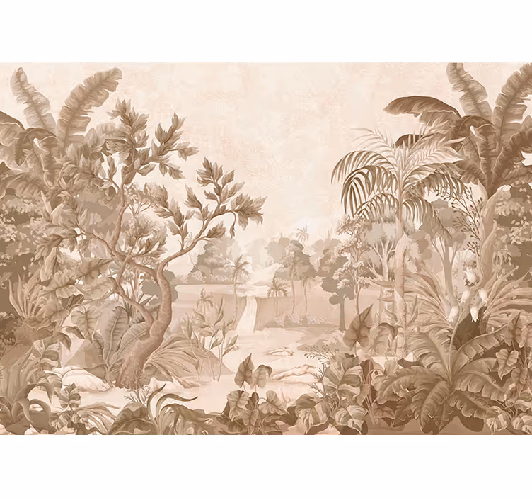 Cortina roller beige vistas de una selva tropical - TenVinilo