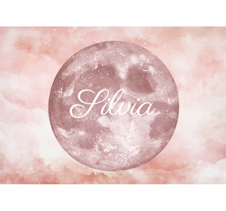 Cortina roller rosa luna con nombre - TenVinilo