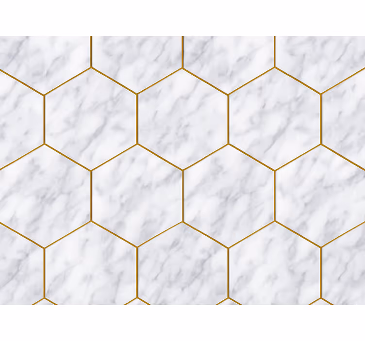 Cortina roller moderno azulejo de mármol hexagonal - TenVinilo
