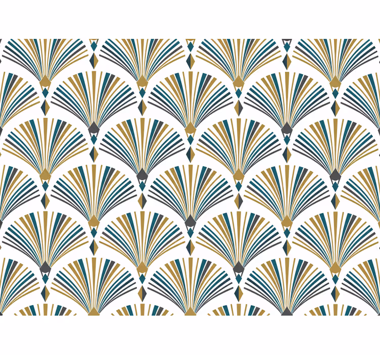 Cortina roller moderno mural de ventilador gatsby vintage - TenVinilo