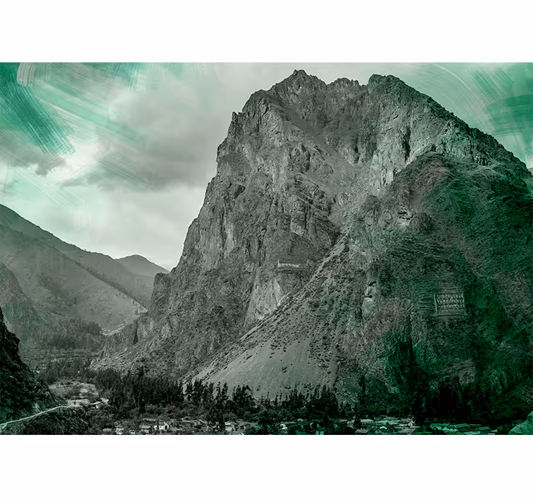 Cortina roller living comedor paisaje de ollantaytambo - TenVinilo