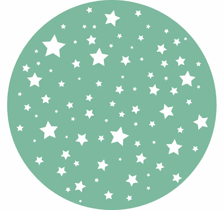 Cortina roller verde estrellas verdes redondas - TenVinilo