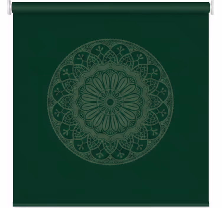 Cortina roller verde patrón mandala verde - TenVinilo