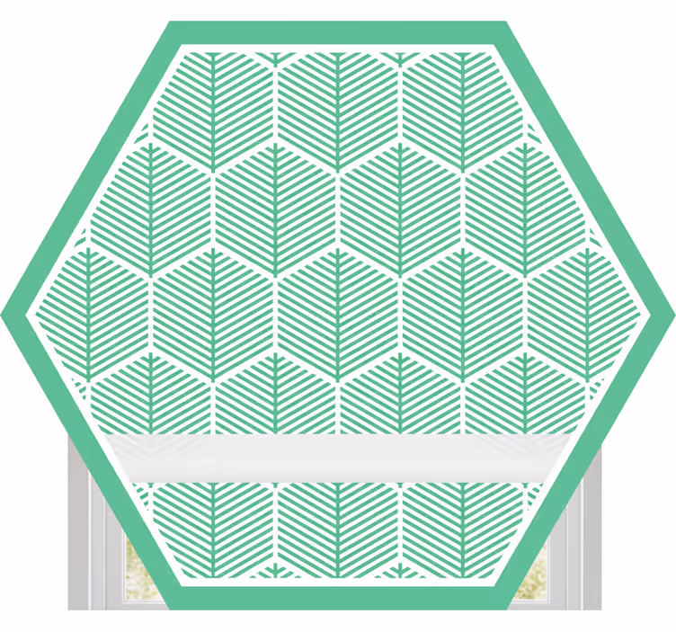 Cortina roller verde forma hexagonal de plantas verdes - TenVinilo