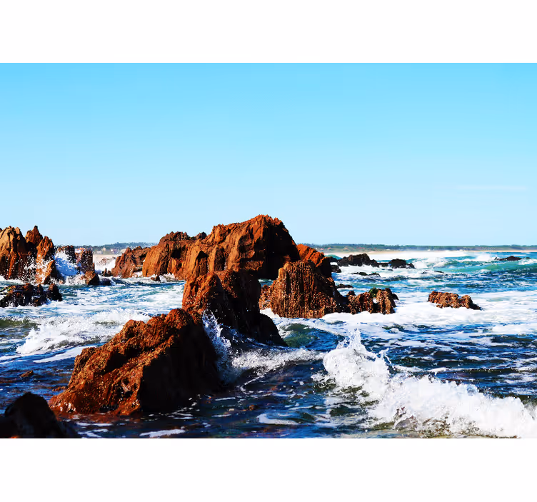 Cortina roller living comedor cabo polonio con rocas - TenVinilo