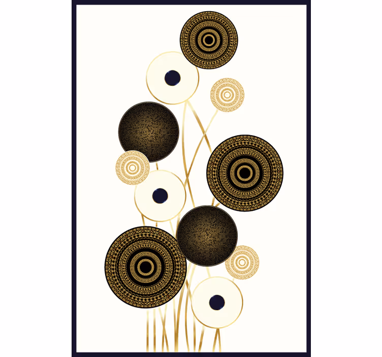 Cortina roller living comedor decoración glamour circles - TenVinilo