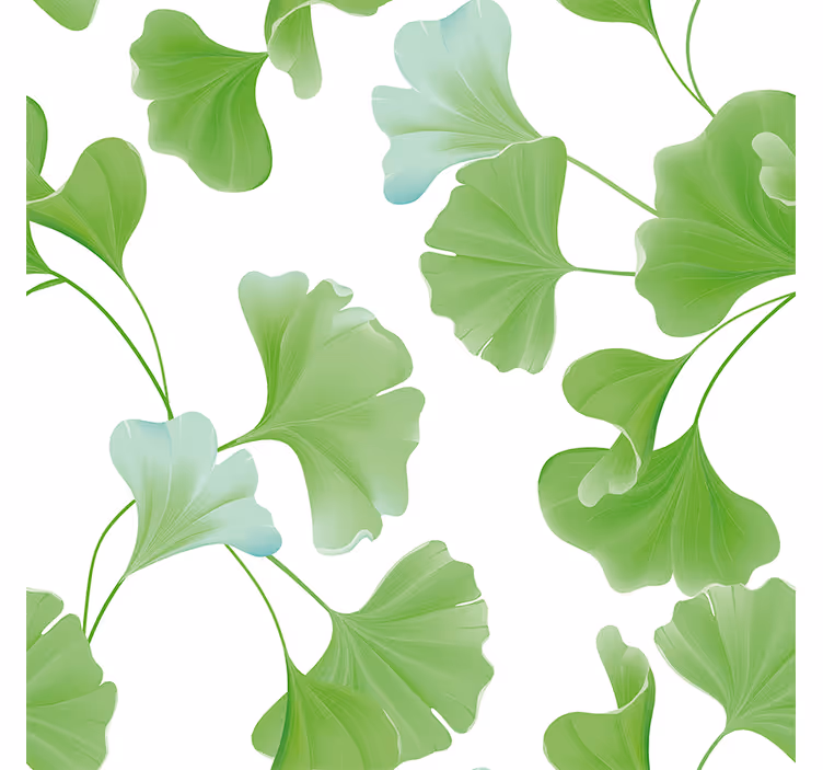 Cortina roller living comedor hojas de ginkgo verde - TenVinilo