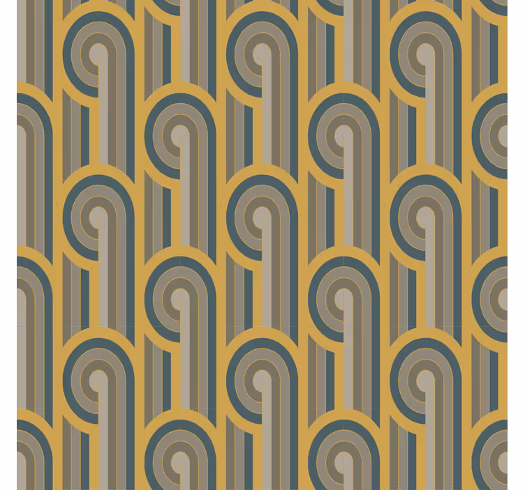 Cortina roller living comedor formas geométricas art deco - TenVinilo