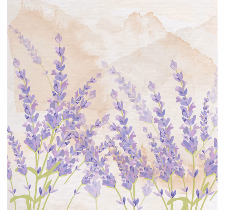 Cortina roller living comedor pintura provenzal lavanda - TenVinilo