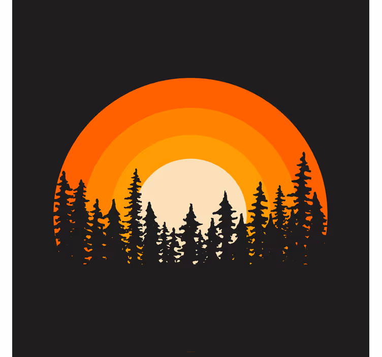 Cortina roller living comedor amanecer en el bosque oscuro - TenVinilo