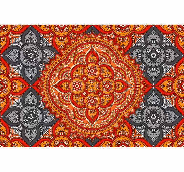 Cortina roller living comedor arte mandala de henna - TenVinilo