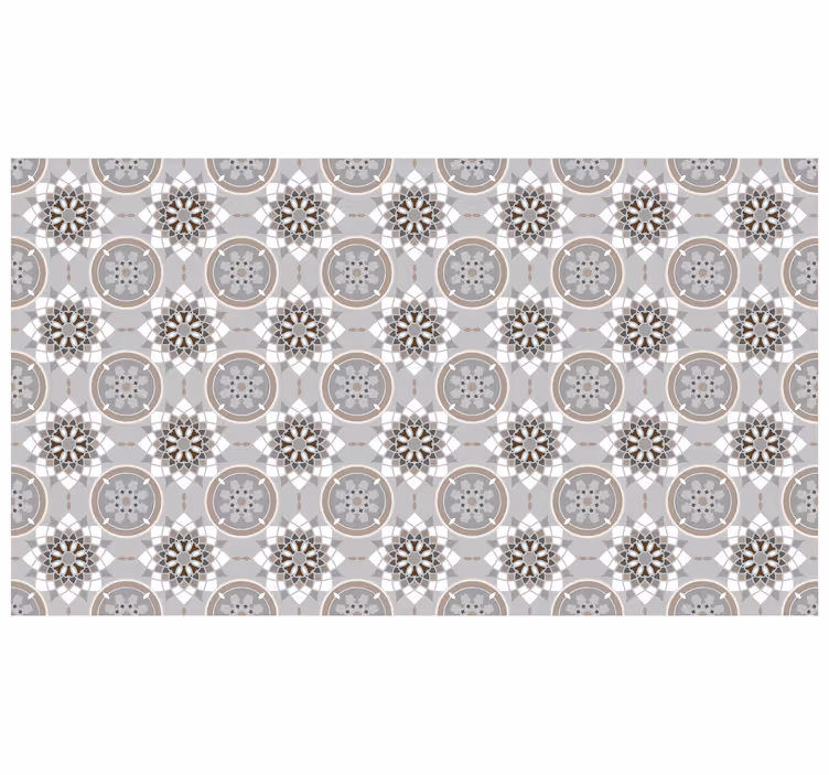 Cortina roller gris azulejo floral - TenVinilo