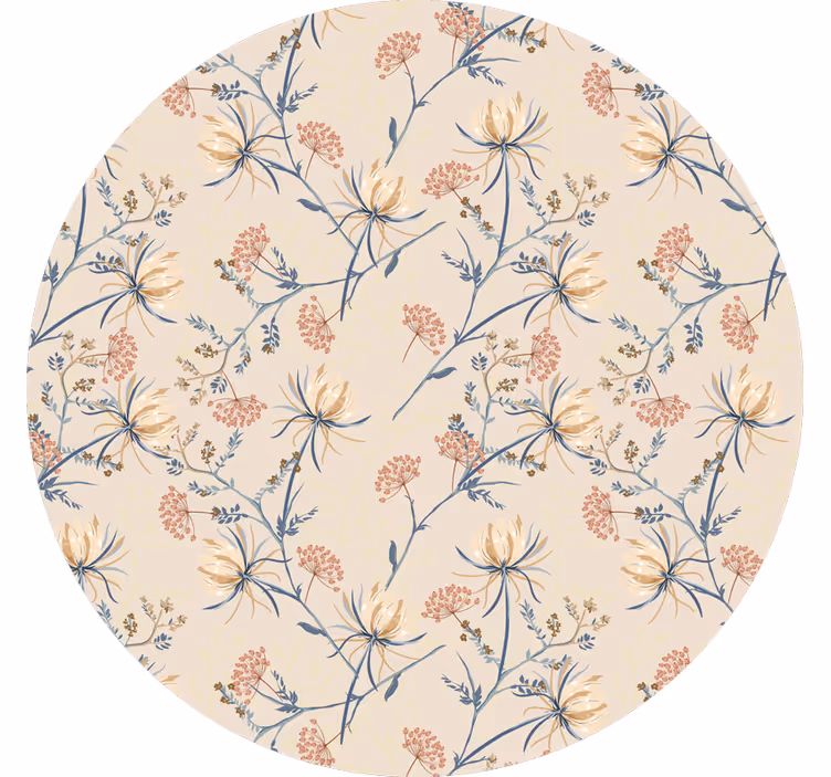 Cortina roller beige flores botánicas - TenVinilo