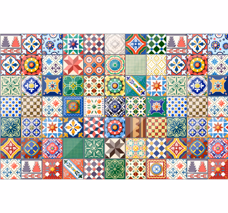 Cortina roller habitación azulejos verdes mexicanos - TenVinilo