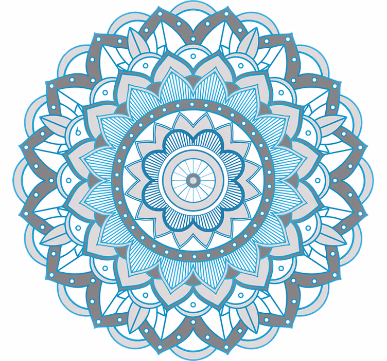 Cortina roller habitación diseño mandala azul - TenVinilo