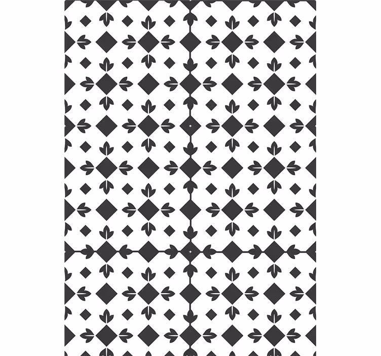 Cortina roller habitación azulejos en blanco y negro - TenVinilo