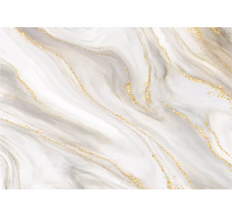 Cortina roller blanca mármol blanco y dorado - TenVinilo