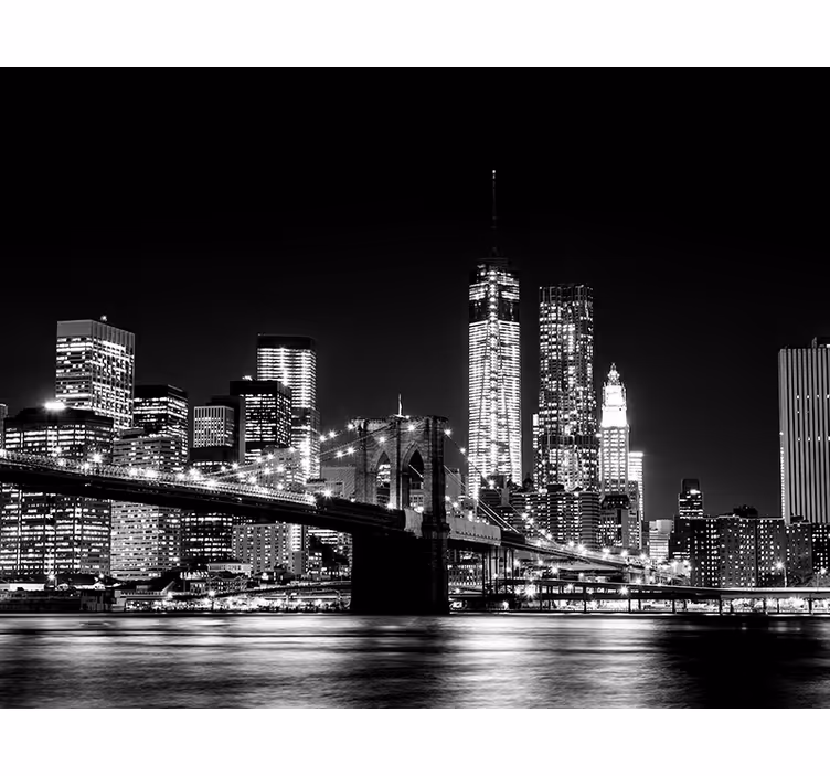 Cortina roller gris fotomural nueva york río este - TenVinilo