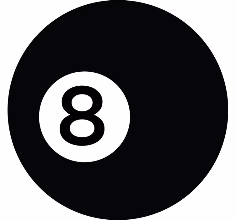 Cortina roller negra bola de billar número 8 - TenVinilo