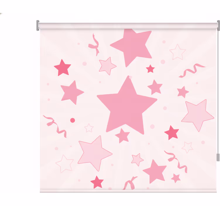 Cortina roller rosa estrellas grandes rosas - TenVinilo