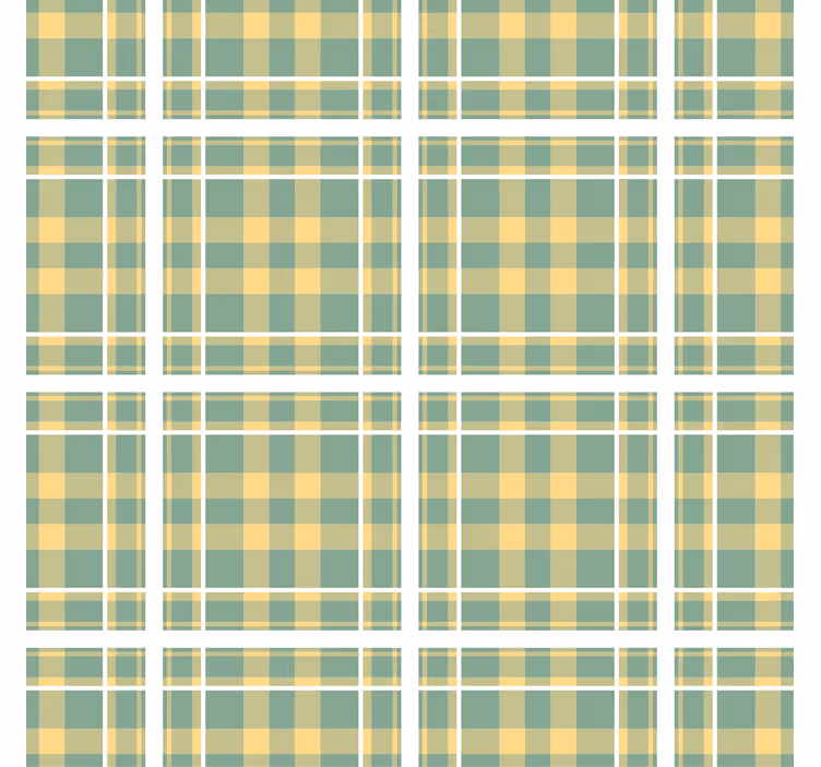 Cortina roller living comedor cuadro amarillo verde y blanco - TenVinilo