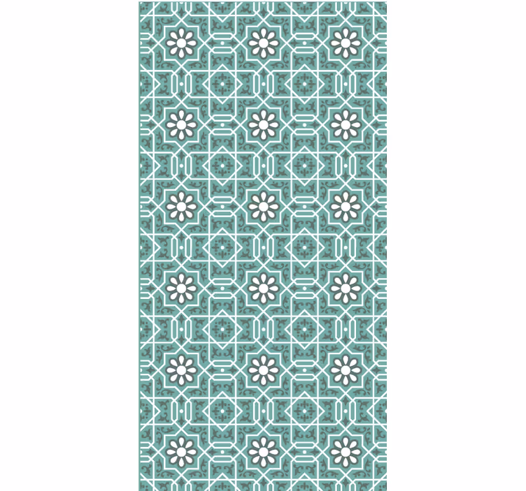 Cortina roller habitación alfombra vinílica larga con patrón - TenVinilo