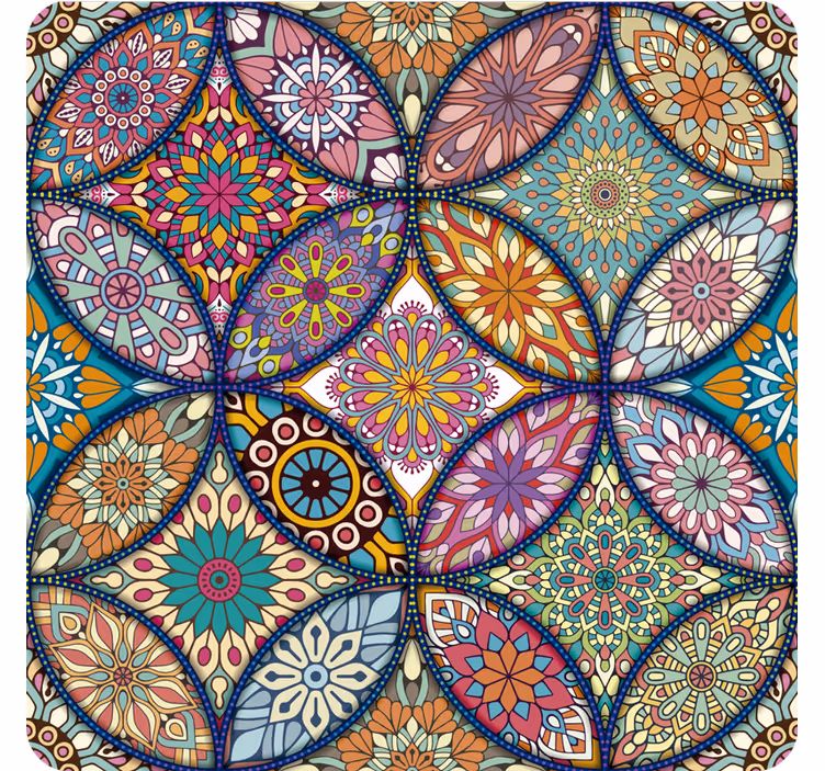 Cortina roller habitación alfombra vinílica mandalas color - TenVinilo
