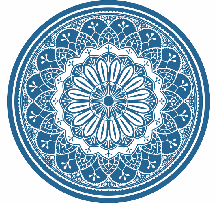 Cortina roller habitación gran estampado mandala azul - TenVinilo