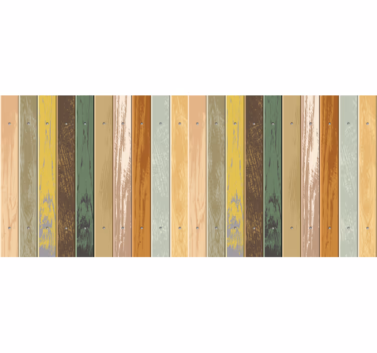 Cortina roller habitación madera de colores desvanecida - TenVinilo