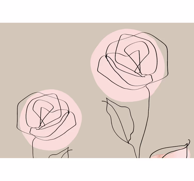 Cortina roller beige rosas blancas acuarela abstracta - TenVinilo