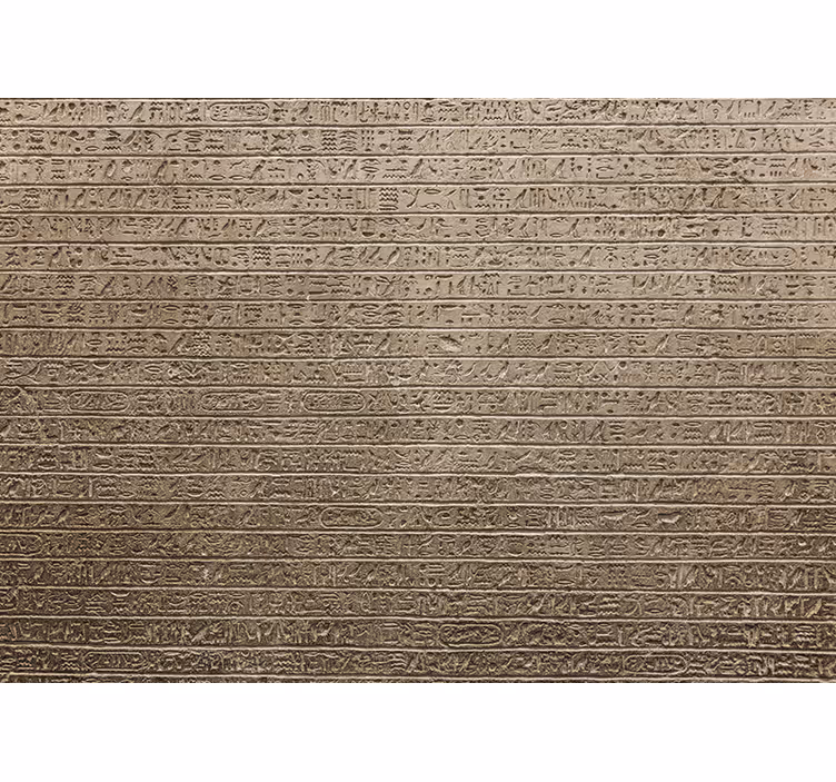 Cortina roller beige con patrón jeroglífico egipcio - TenVinilo