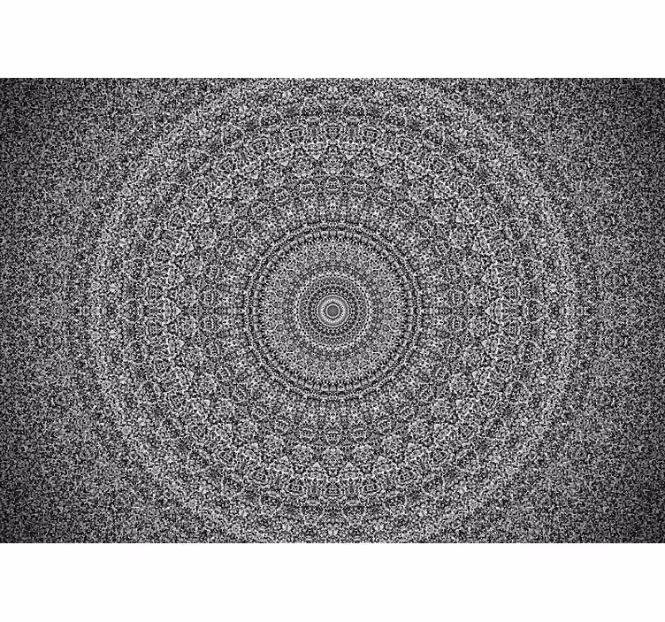 Cortina roller habitación mandala en escala de grises - TenVinilo
