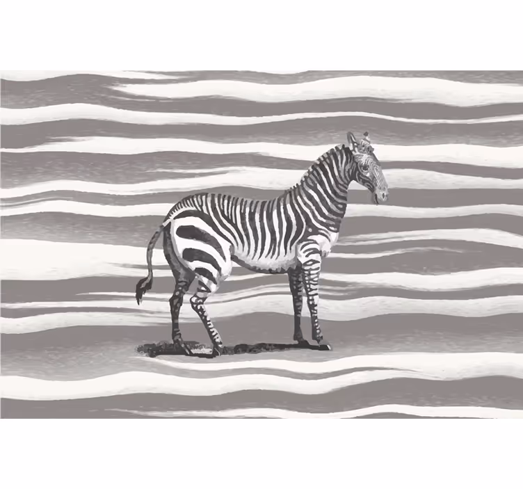 Cortina roller gris ilustración de cebra vintage - TenVinilo