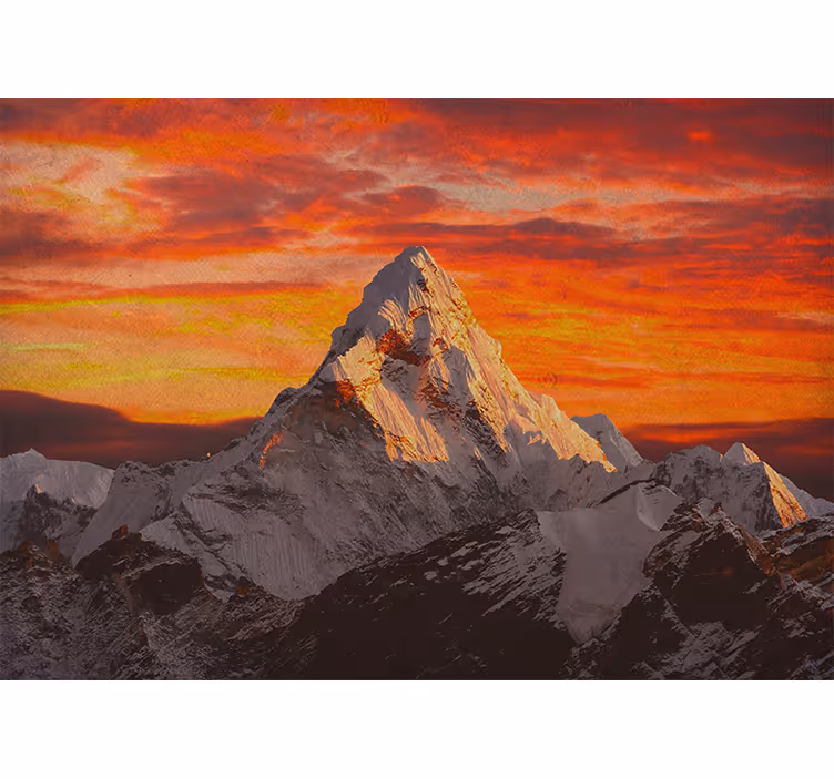 Cortina roller habitación atardecer en himalayas - TenVinilo
