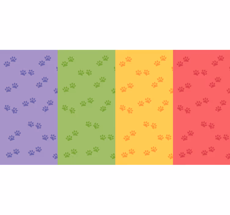 Cortina roller habitación diseño de patas de perro - TenVinilo