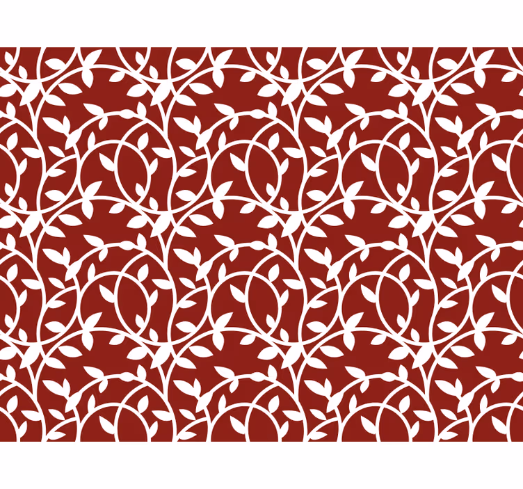 Cortina roller habitación hoja roja y blanca - TenVinilo