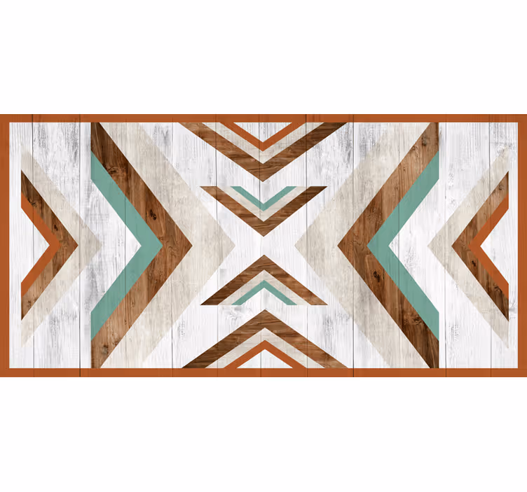Cortina roller habitación madera boho azteca - TenVinilo
