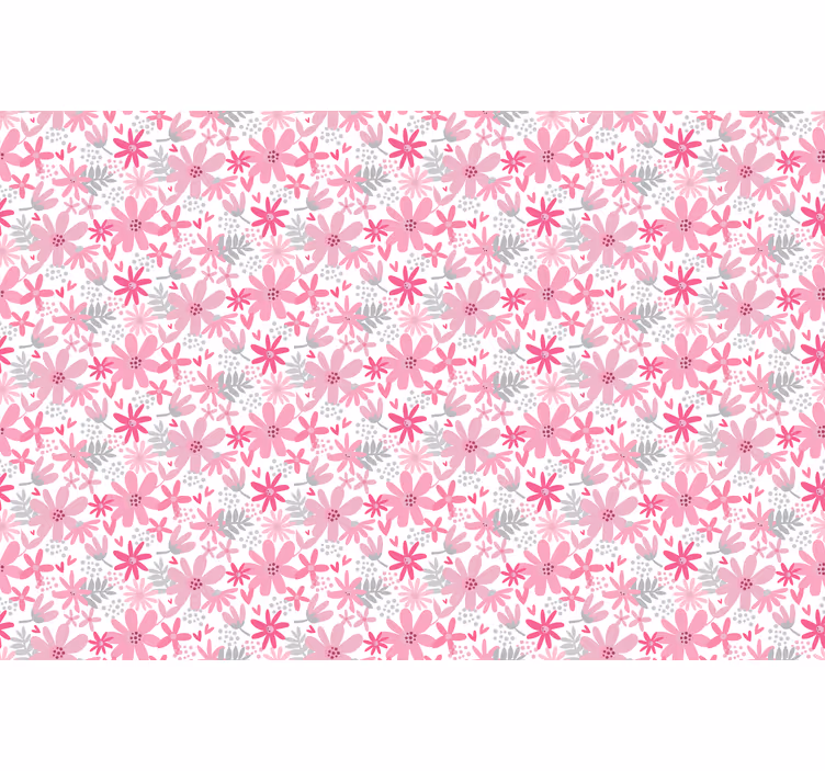 Cortina roller habitación estampado floral rosa - TenVinilo