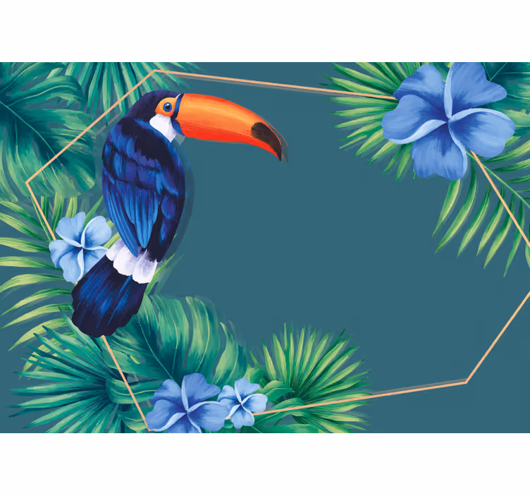 Cortina roller habitación tucán hojas tropicales - TenVinilo