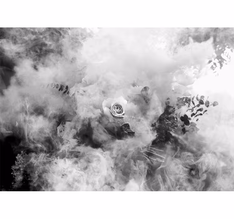 Cortina roller habitación estilo escandinavo humo blanco - TenVinilo